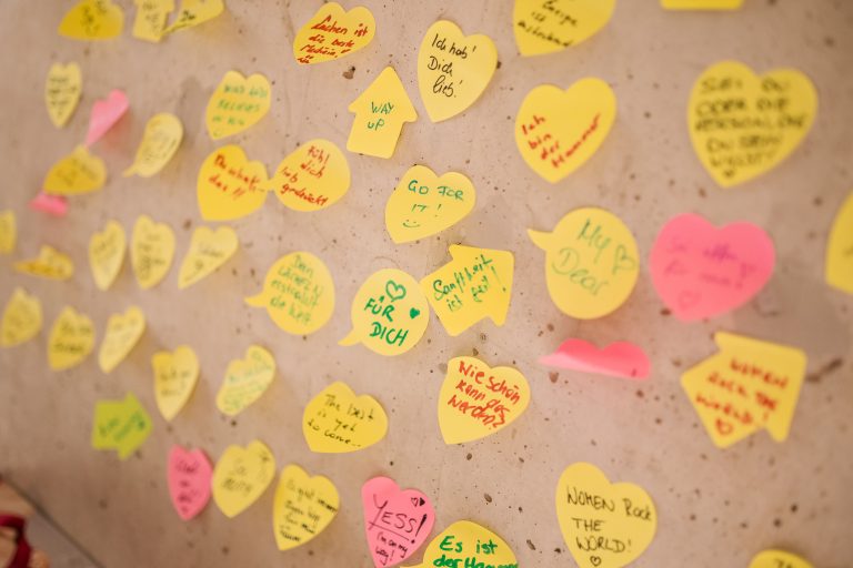 Kommentarwand beim Grow & Shine Event